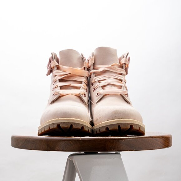 Timberland 6 Inch Premium Junior 'Light Pink Bow' Size 5 Girls - Picture 5 of 8